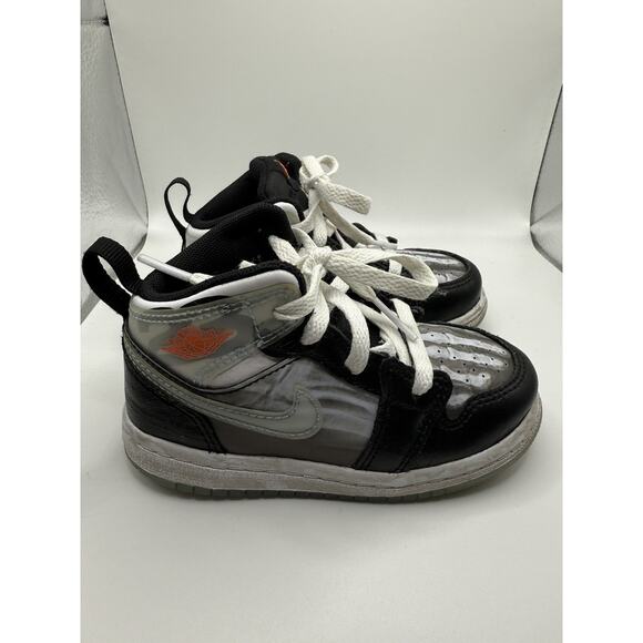 Nike Air Jordan 1 X-Ray Mid Black Gray HF3211-001 Toddler 8C Boys Kids Sneakers - Picture 4 of 8